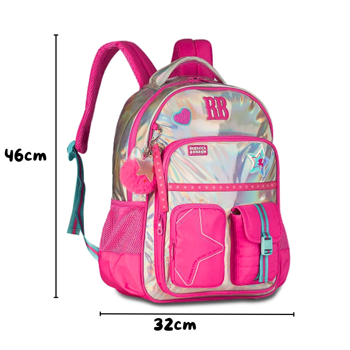 Kit Mochila De Costas e Estojo Rosa 17,5 RB27020