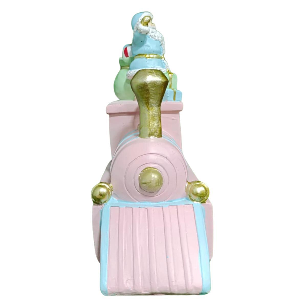 Enfeite Natalino Trem Rosa Resina C/Led  19X9cm Florarte  59206003