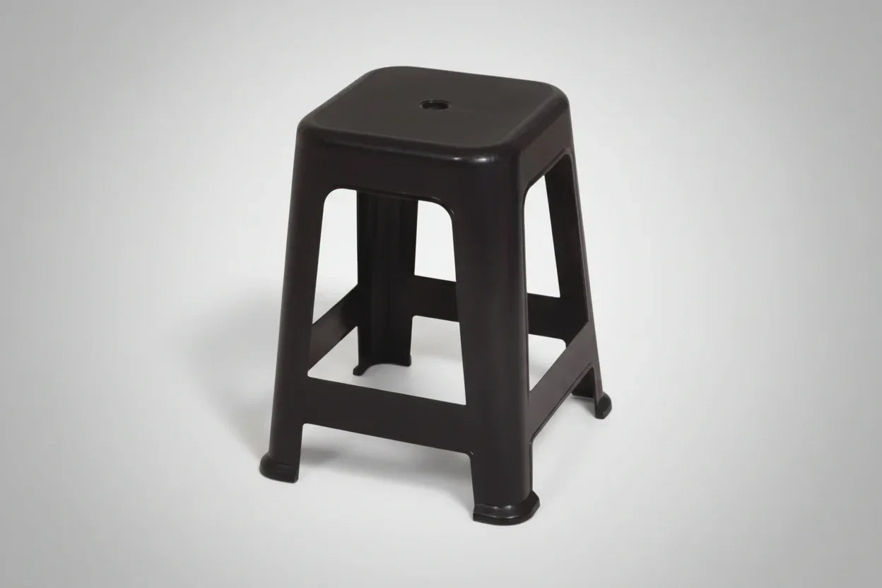 Banqueta Plastica Resistente Preta Aguenta Ate 120Kg - Loja Do Thor