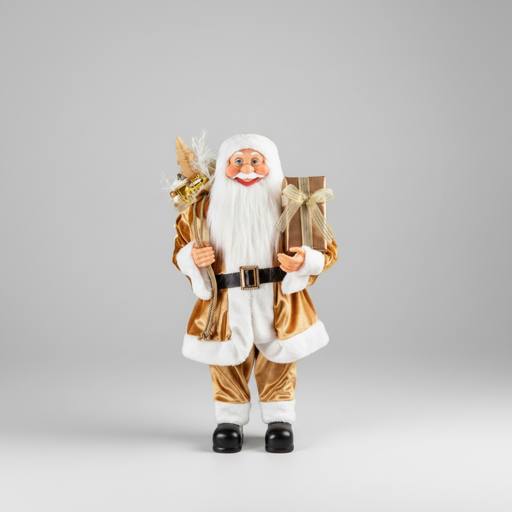 Adorno Papai Noel 40cm Dourado - Grillo 56906-569
