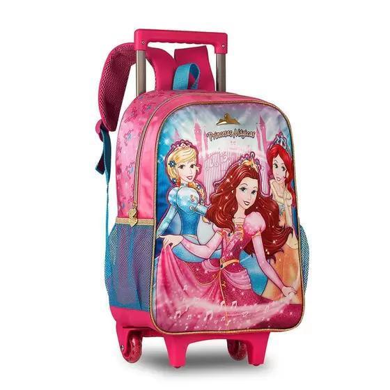 Mochila Lancheira Estojo Princesas De Carrinho - Loja Do Thor