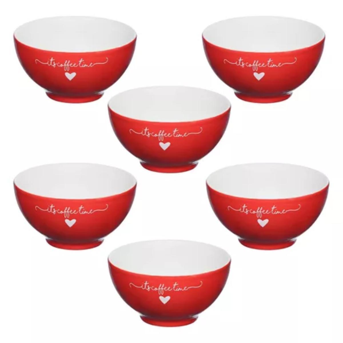 Kit 6 Bowl Lamour 440ml Vermelho Etilux pcln173vm