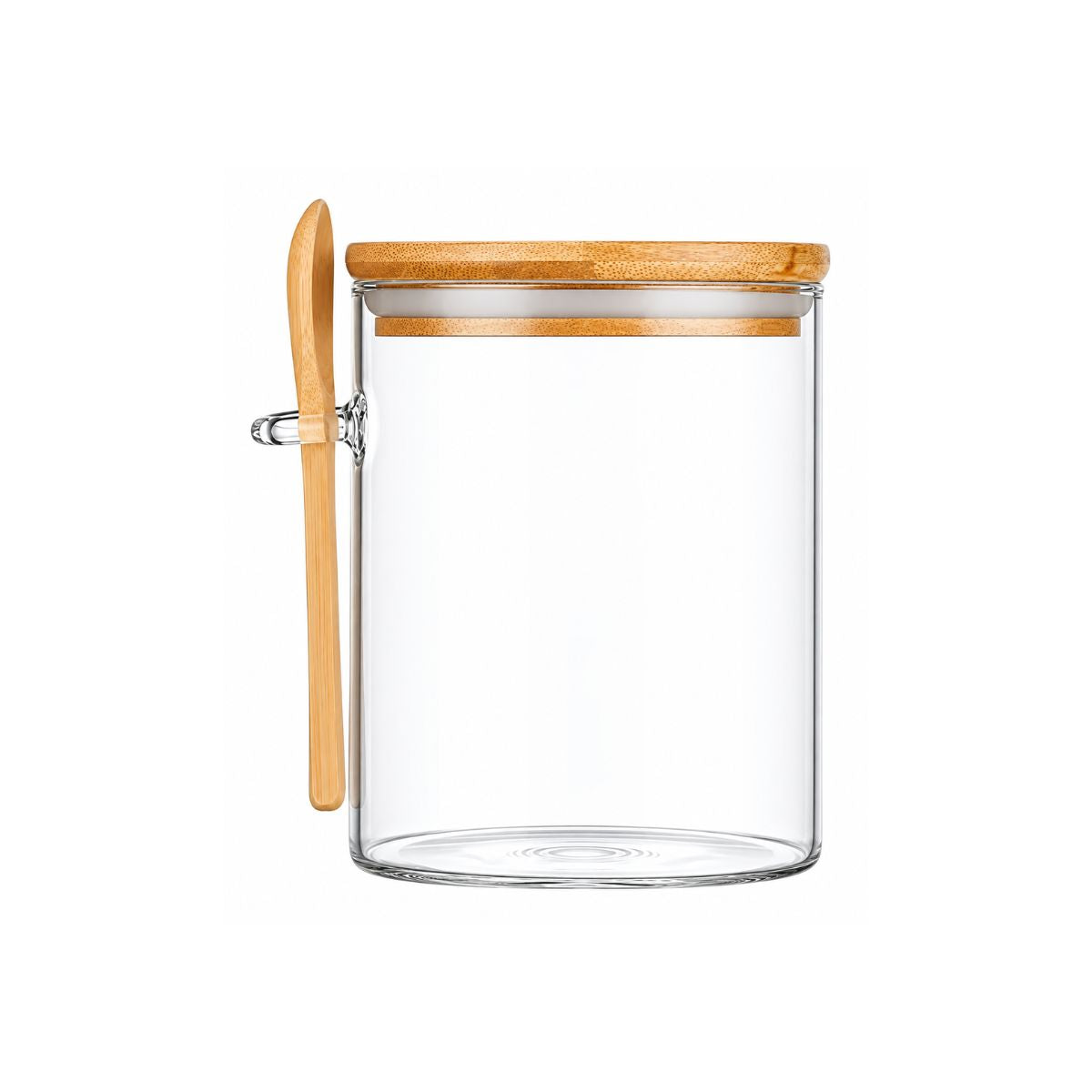 Pote Hermético Borossilicato 450ml Com Colher de Bambu -Allmix