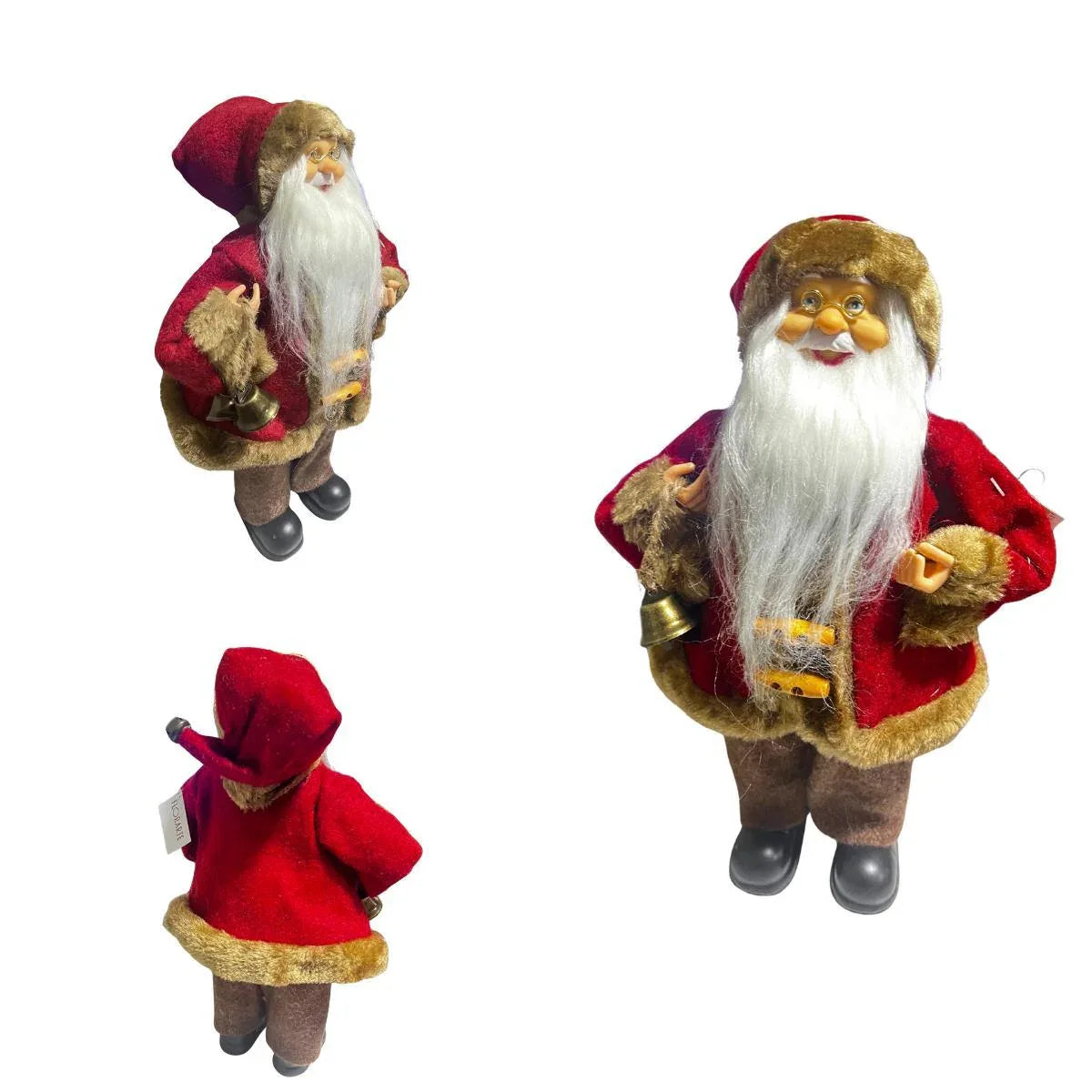 Papai Noel Em Pe Vermelho Marrom 30Cm Florarte - Loja Do Thor