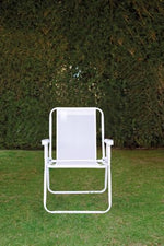 Cadeira de Praia Alta em Aço 110 kg Branca - Mor