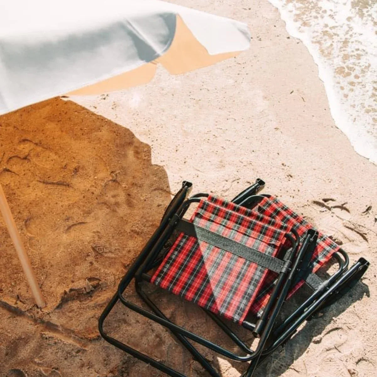 Cadeira De Praia Alta Xadrez Vermelho Carmin Mor + Brinde - Loja Do Thor