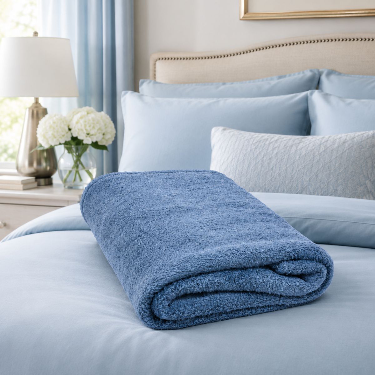 Manta Casal Outlet Lisa 1,8x2m Azul - Camesa