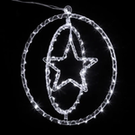 Argola Dupla C/ Figura Estrela 80 LEDs Branco - Global