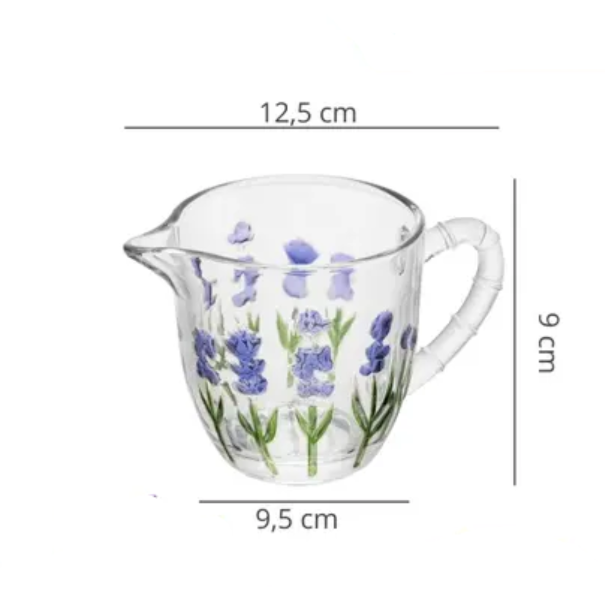 Kit Açucareiro 180ml e Leiteira 240ml Cristal Lavanda -Lyor