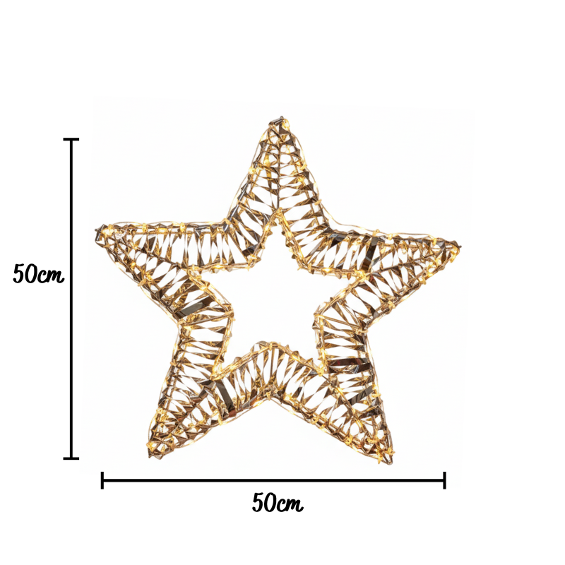 Armação Estrela Dourada C/ Laço 170 LEDs Bivolt – Global