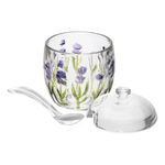 Açucareiro De Cristal Com Colher Lavanda 180ml -Lyor