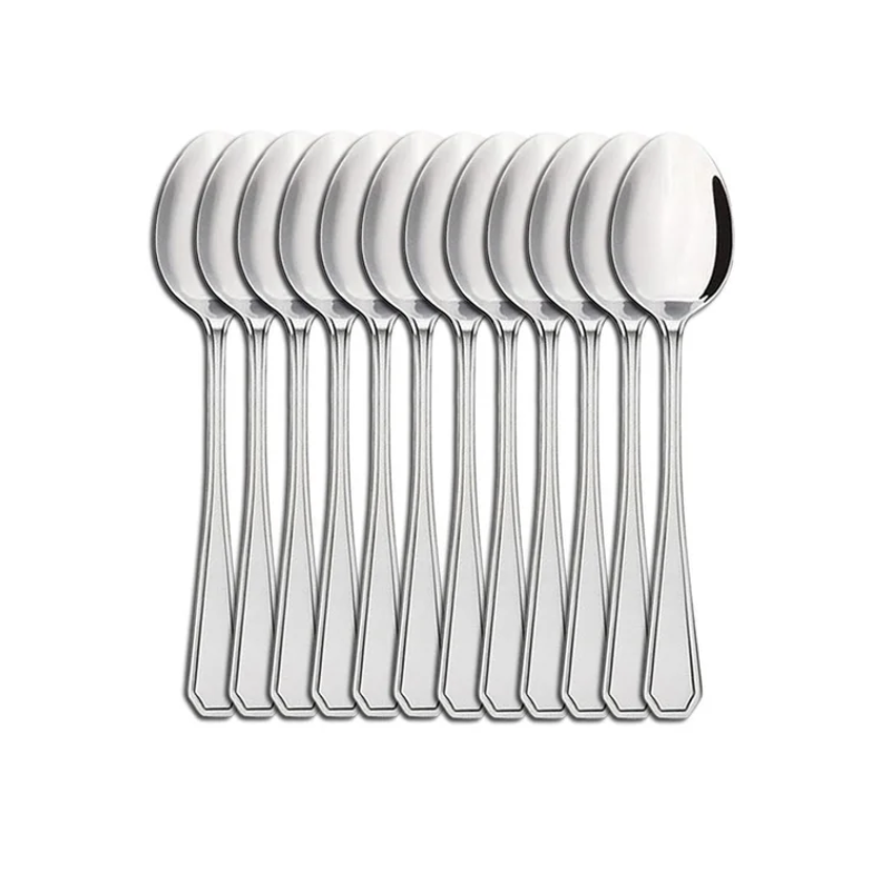 Kit de 12  Colheres de Chá 13CM  Atenas Inox -Wellmix