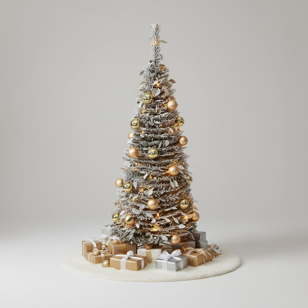 Arvore Cone Nevada Com Led Usb Verde Branco 120Cm Grillo