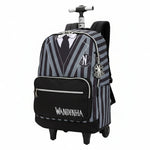 Mochila De Rodinhas Wandinha Uniforme Preto - Luxcel