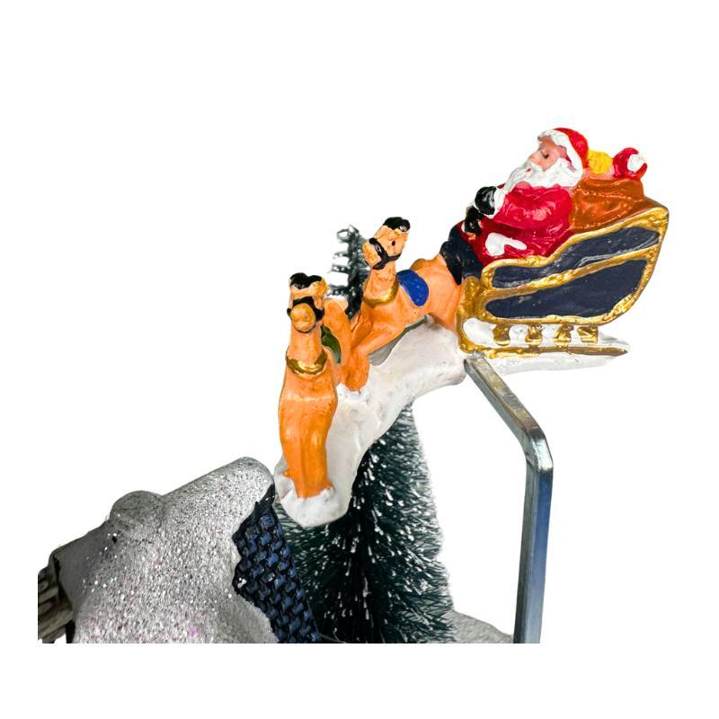 Chale Noel Com Rena Luz E Movimento 19cm