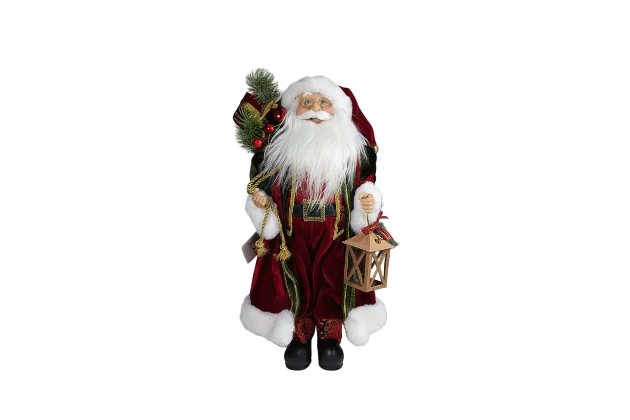 Papai Noel Em Pe Vermelho e Verde 45cm Florarte 80402001