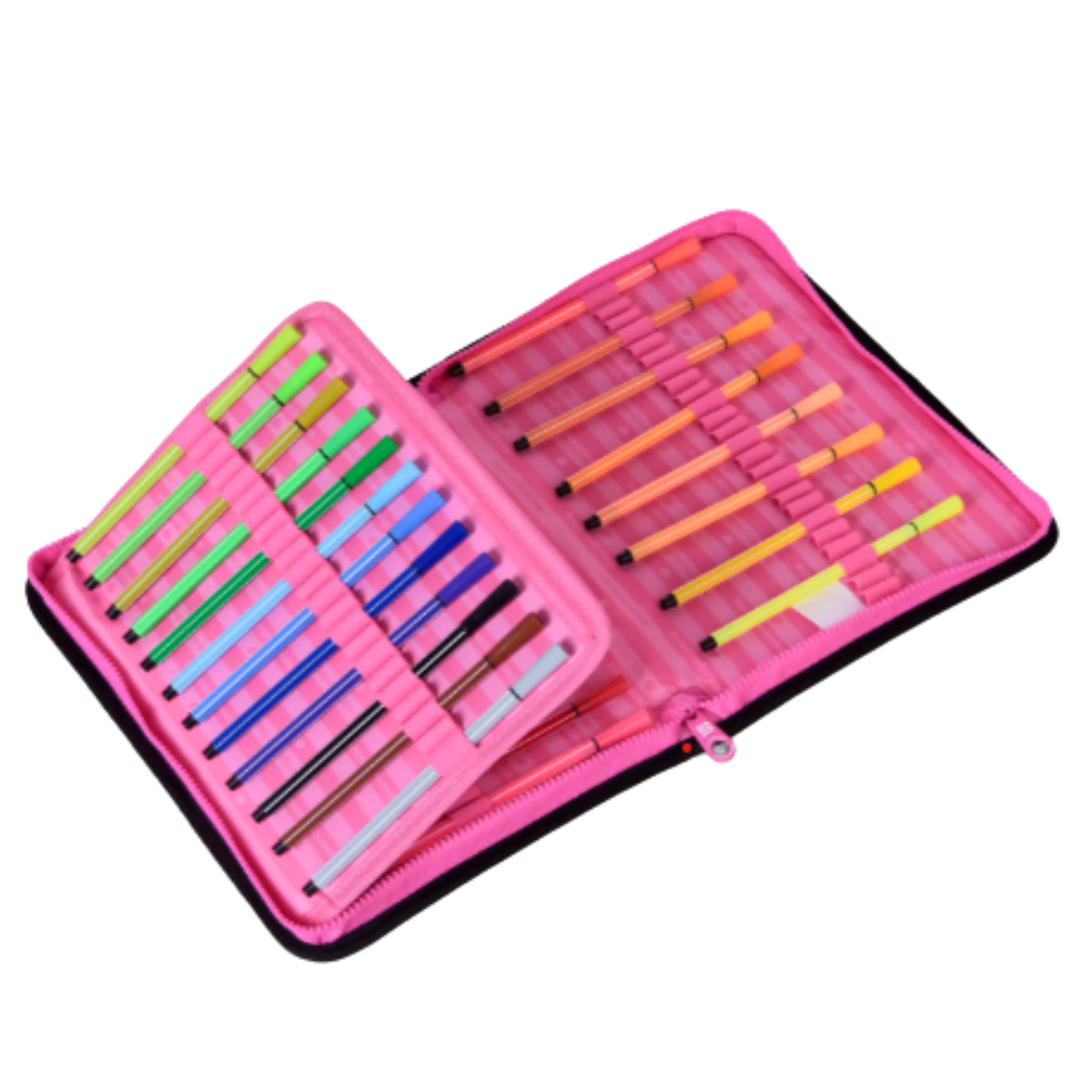 Estojo Fichário Preto 96 Pens Flower Power RB26233