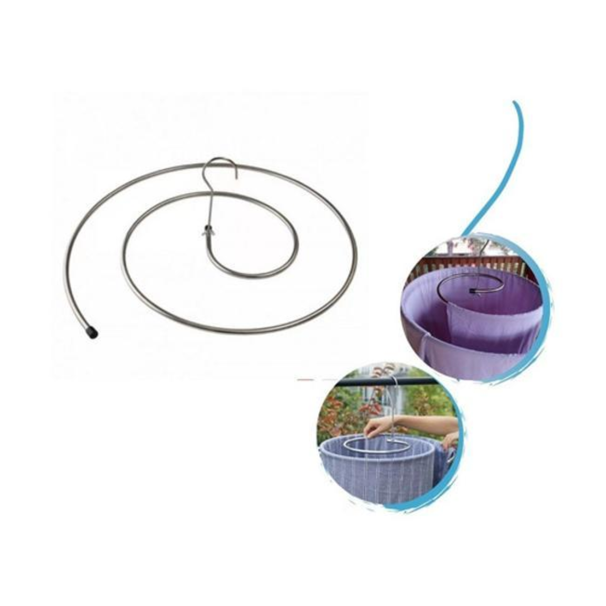 Cabide Espiral Aço Inox 45CM X 0,8CM X 15CM