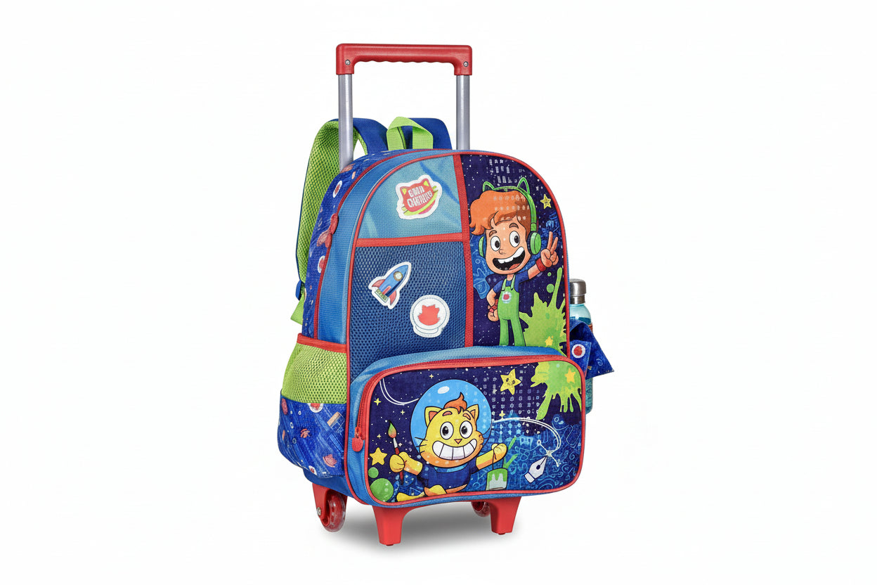 Mochila Rodinha Gato Galáctico Azul 40X30X13 - Clio Gg24116K - Loja Do Thor