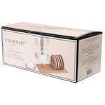 Jogo 6 Xicaras P/ café 90ml Pires e Suporte Bambu Hauskraft