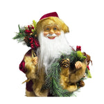 Papai Noel Em Pé Com Casaco Veludo Vinho 40Cm 30344
