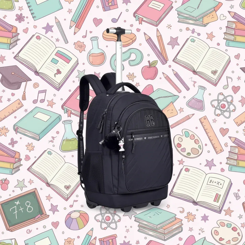 Mochila de Carrinho 19" Rebecca Bonbon Preto RB24519 - Loja Do Thor