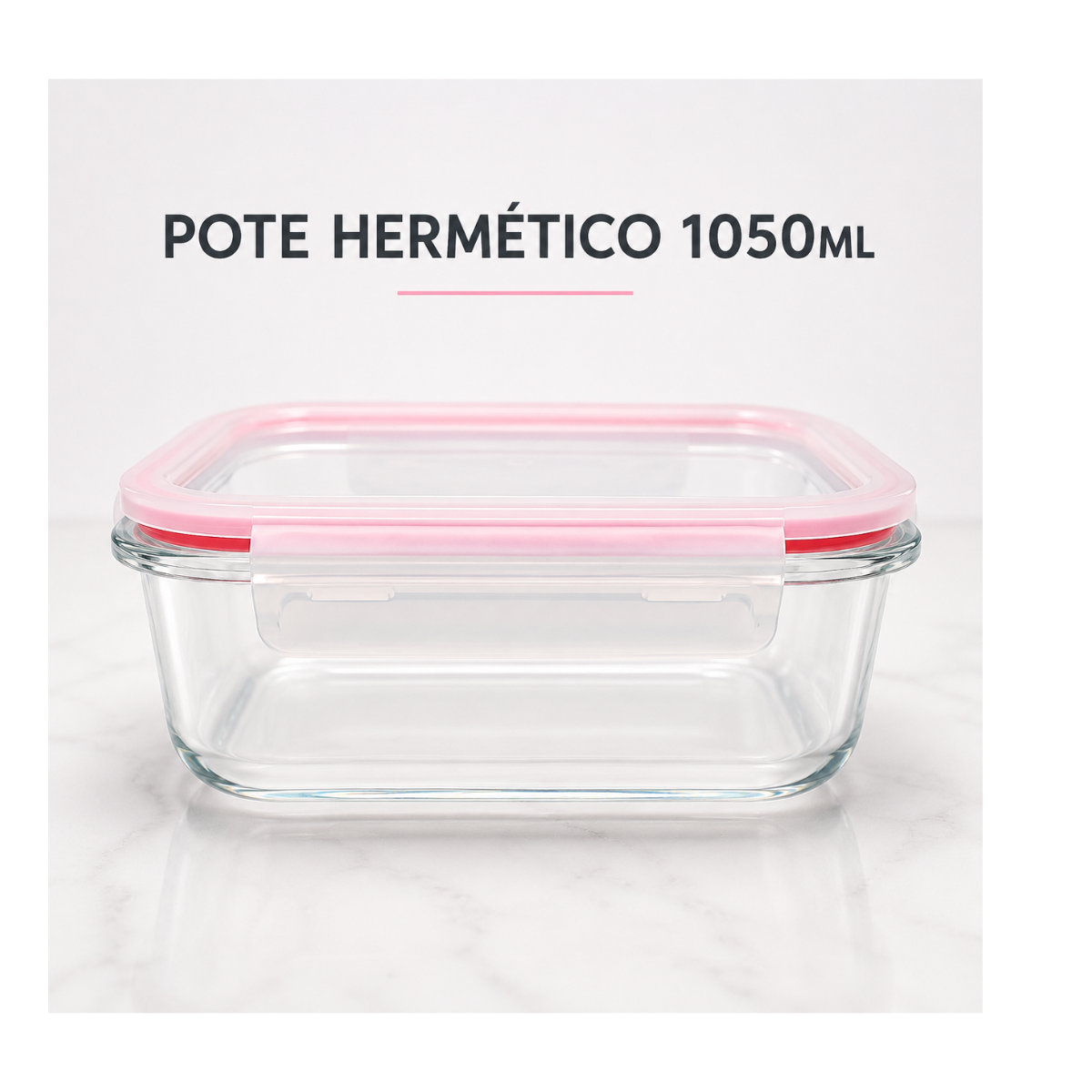 Pote 1050ml  Borossilicato Retangular - Allmix 101103