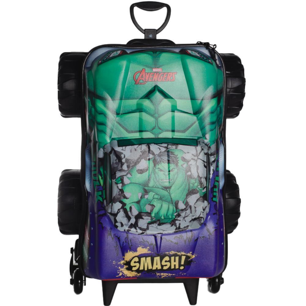 Mochila De Rodinhas 3D Maxtoy Hulk Monster Trucks Colorido 3850HM24