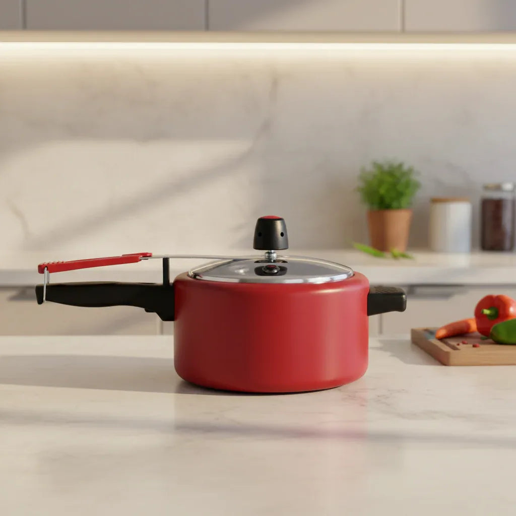 Panela De Pressão Alumine 3,0L Alegrete Vermelho Polida - Loja Do Thor