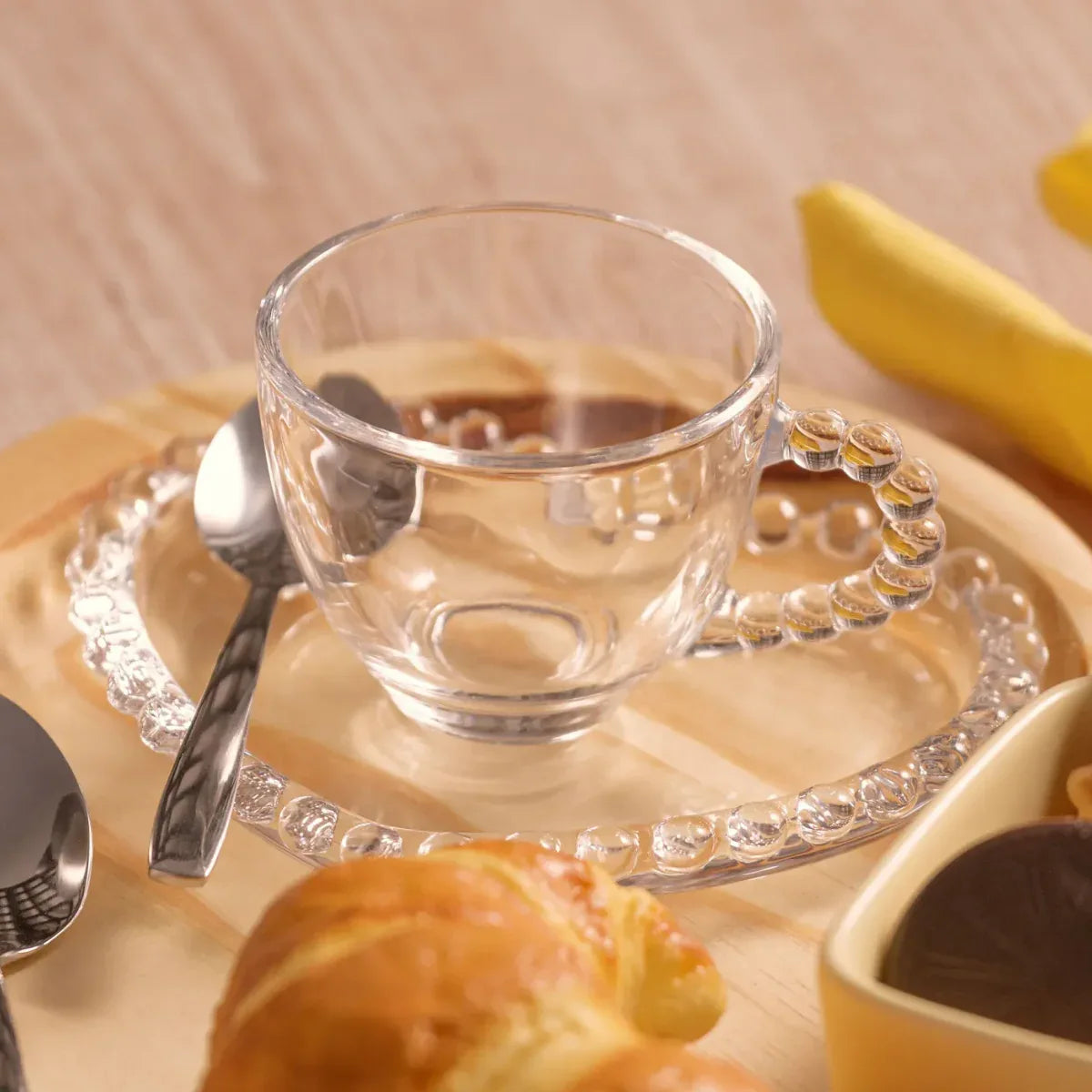 Conjunto 4 Xícaras de Chá Com Pires Coração Pearl 180ml - Loja Do Thor