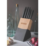 Jogo de Facas 6 Peças com Cepo Tramontina Inox Plenus Preto 23498028 - Loja Do Thor