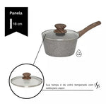 Panela De Inducao Ceramica Antiaderente 16Cm Com Tampa Vidro - Loja Do Thor