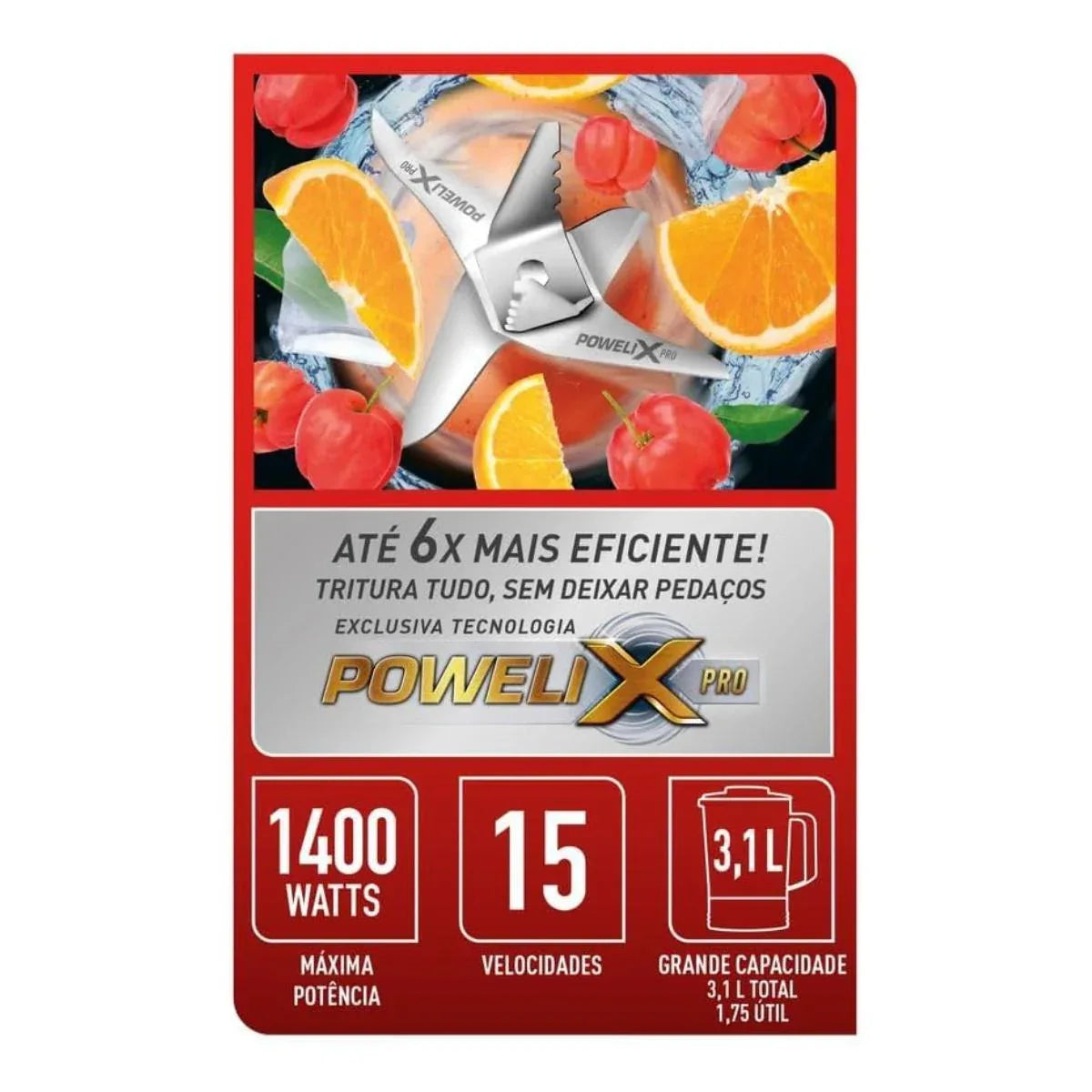 Liquidificador Power Max 1400W 127V 3,1L Vermelho LN5575B1 - Loja Do Thor