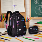 Kit Mochila Escolar Rodinha E Estojo Rafa E Luiz RL24018 - Loja Do Thor