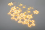 Cortina Estrela Neon Led 9pçs Branco Quente - Grillo