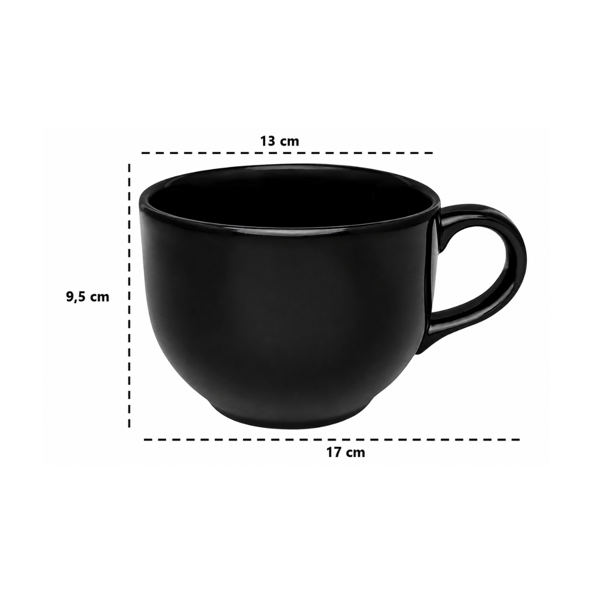 Conjunto de  2 Canecas Jumbo Preta 740ml - Biona