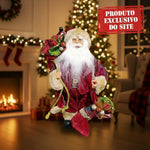 Papai Noel Em Pe Vermelho E Verde 30cm Florarte 57500 - Loja Do Thor