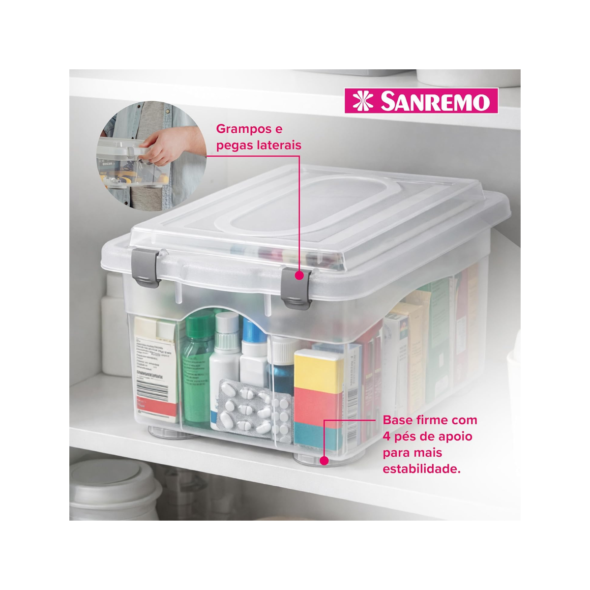 Caixa Organizadora 4,3 L Rígida Top Stock - Sanremo