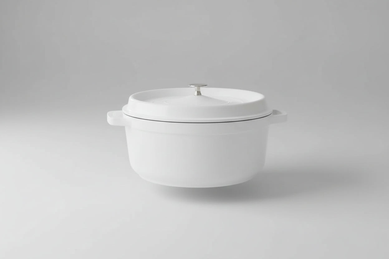 Cacarola 29,5Cm Revestimento Ceramica Branca 6,8L - Loja Do Thor