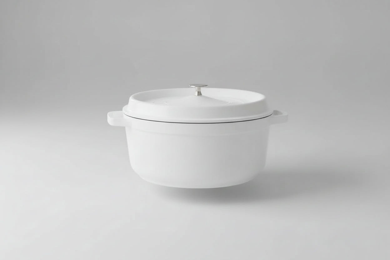 Cacarola 29,5Cm Revestimento Ceramica Branca 6,8L - Loja Do Thor