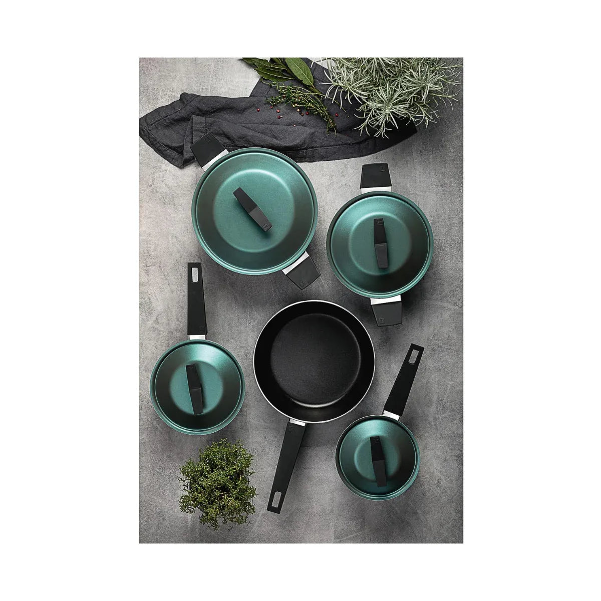 Jogo De Panelas Tramontina Antiaderente Spezia 5Pçs Verde - Loja Do Thor