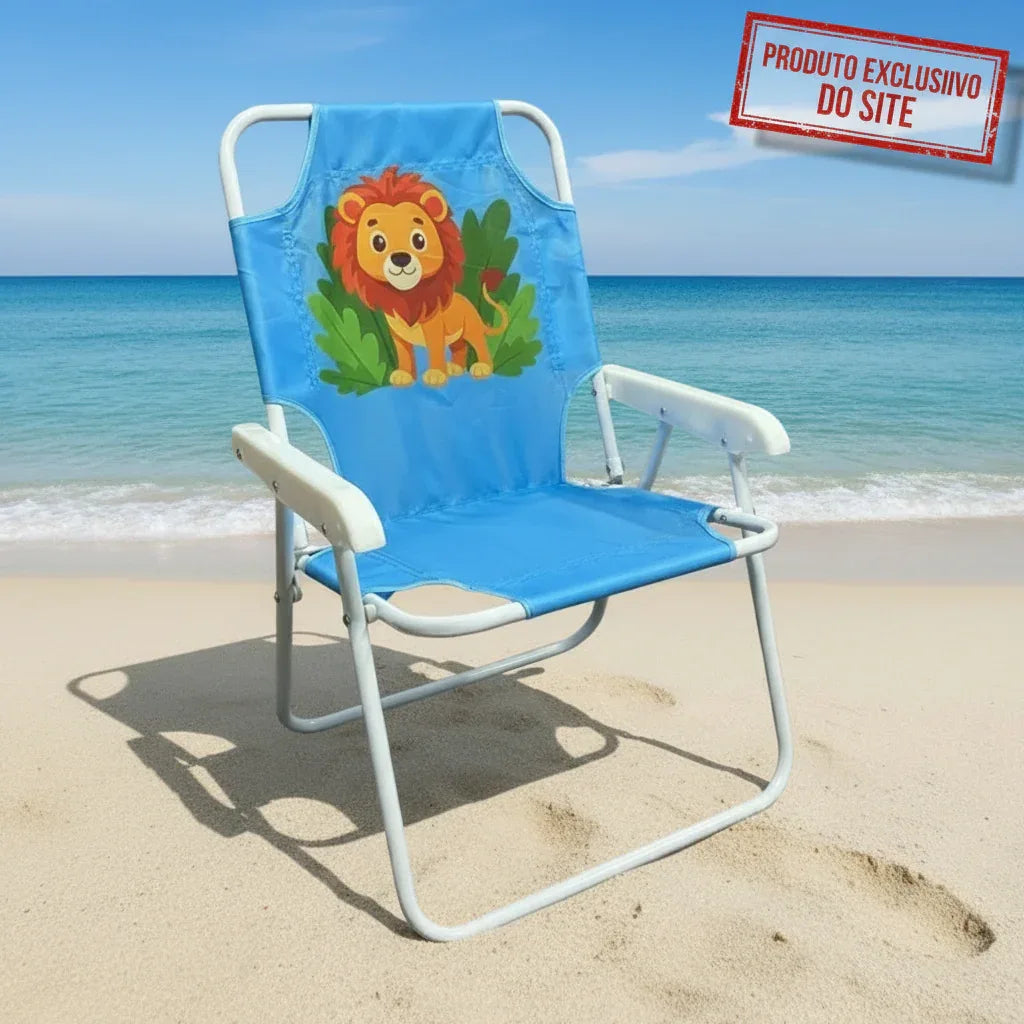 Cadeira De Praia Infantil Leão De Oxford 53CM X 25CM X30CM - Loja Do Thor