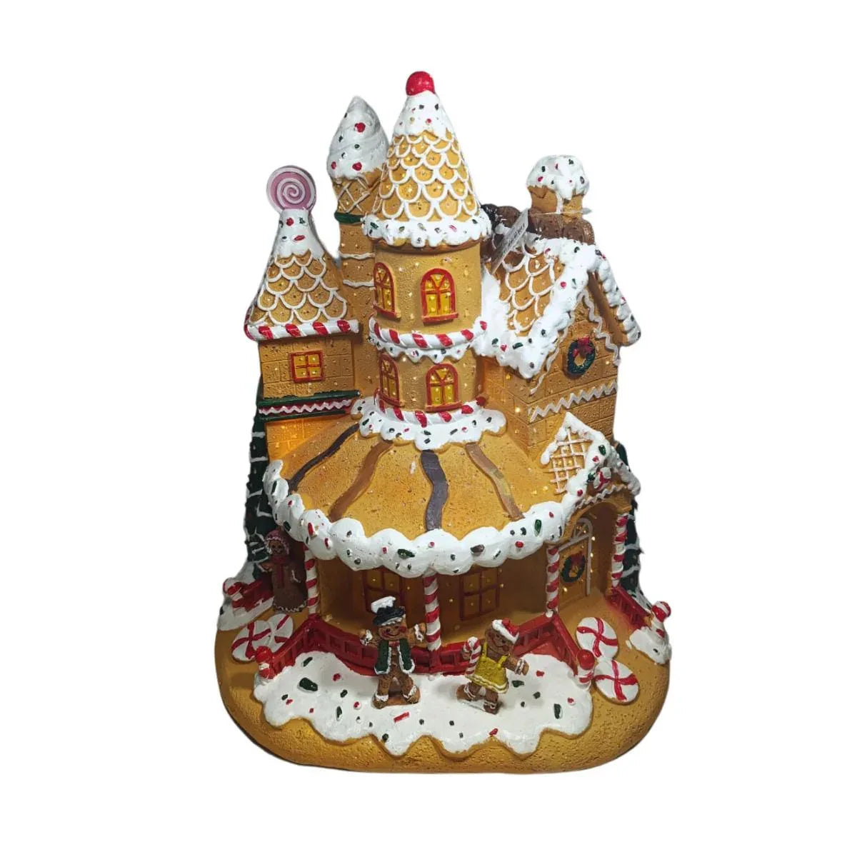Enfeite Loja De Doces Ginger Natal C/Luz 38X33CM Florarte 60145001 - Loja Do Thor