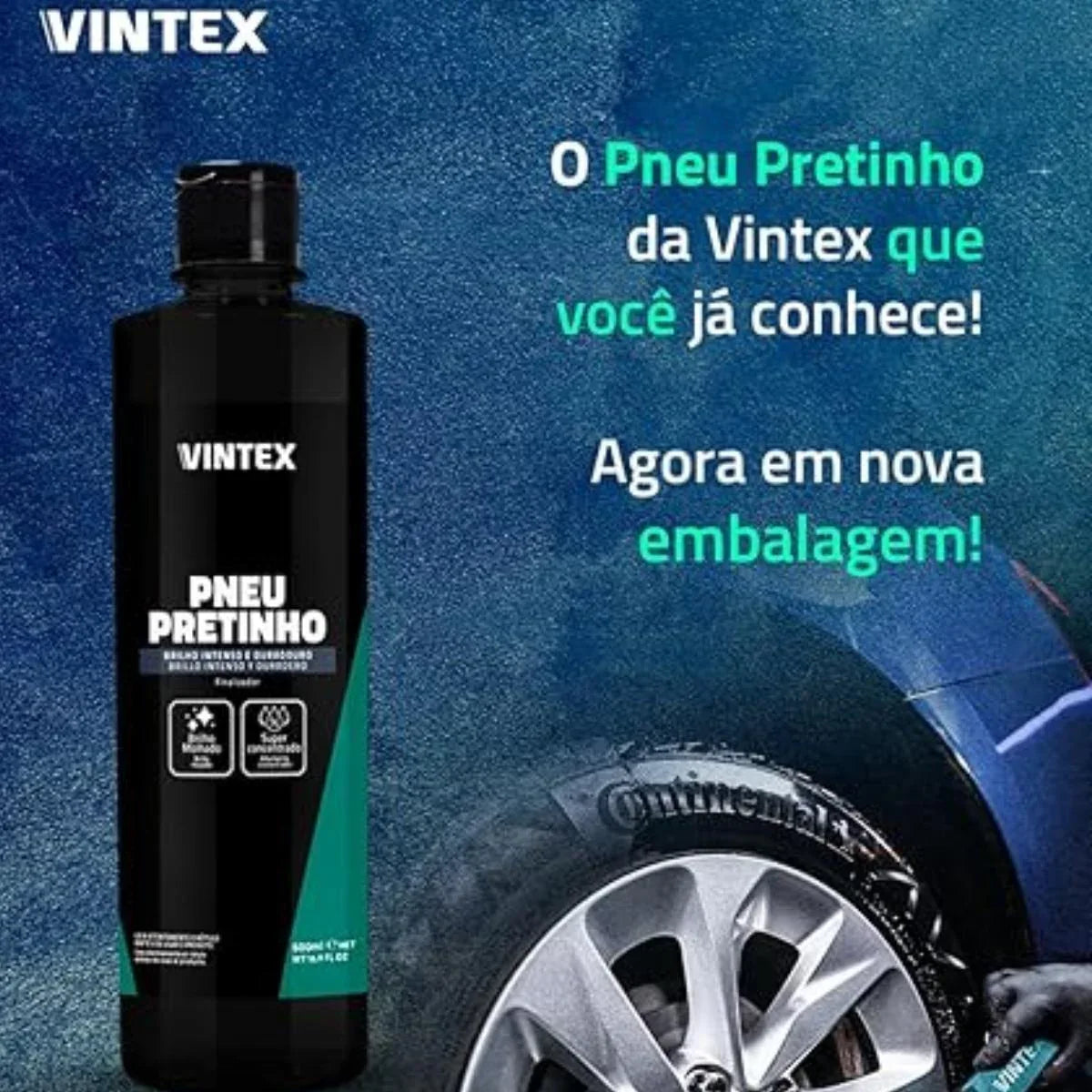 Pneu Pretinho Brilho Intenso E Duradouro 500Ml - Vintex - Loja Do Thor