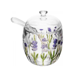 Açucareiro De Cristal Com Colher Lavanda 180ml -Lyor