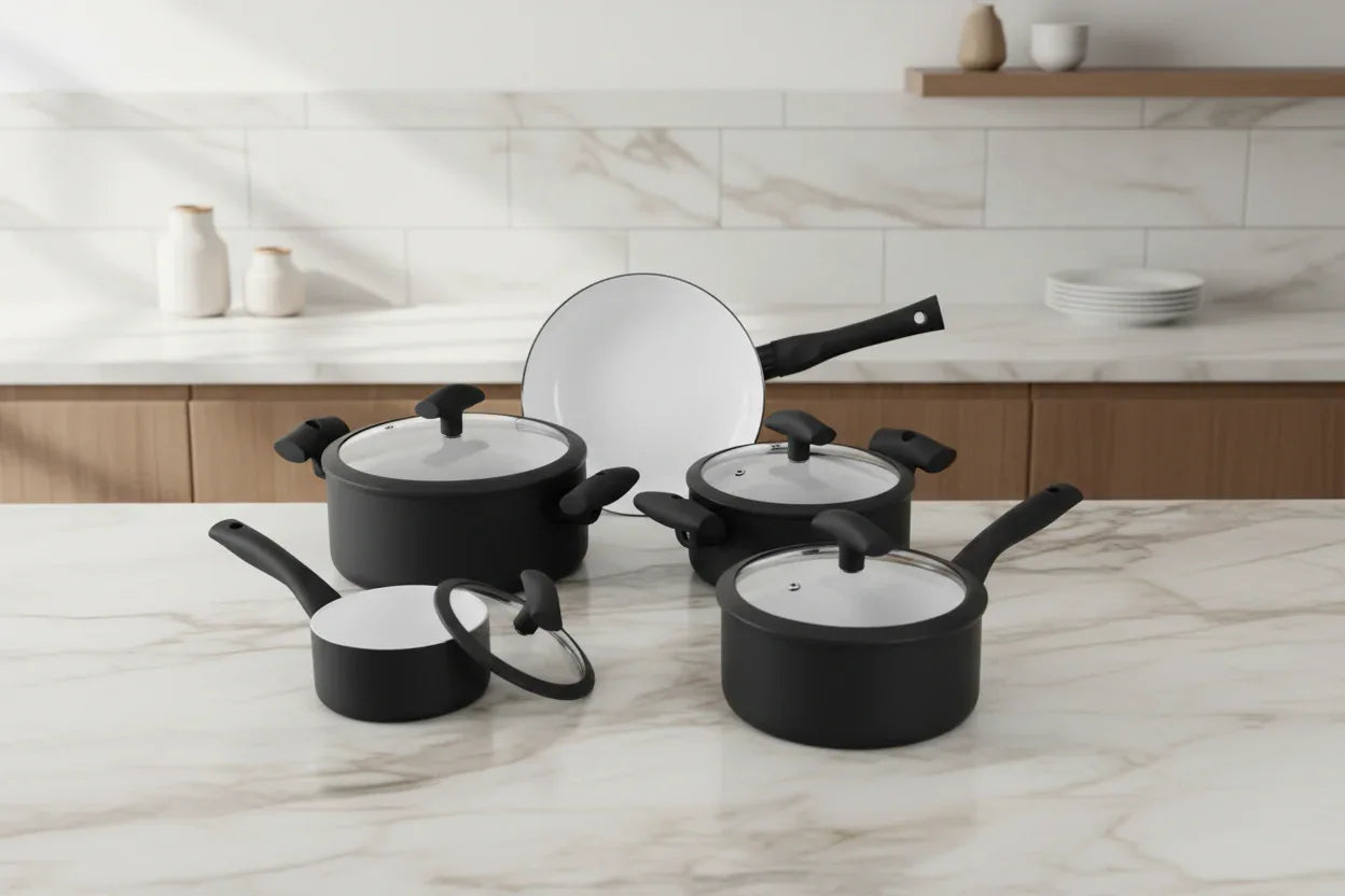 Jogo de Panelas Soft Touch Hercules Antiaderente 5Pçs Preta PA30000-5PPR - Loja Do Thor