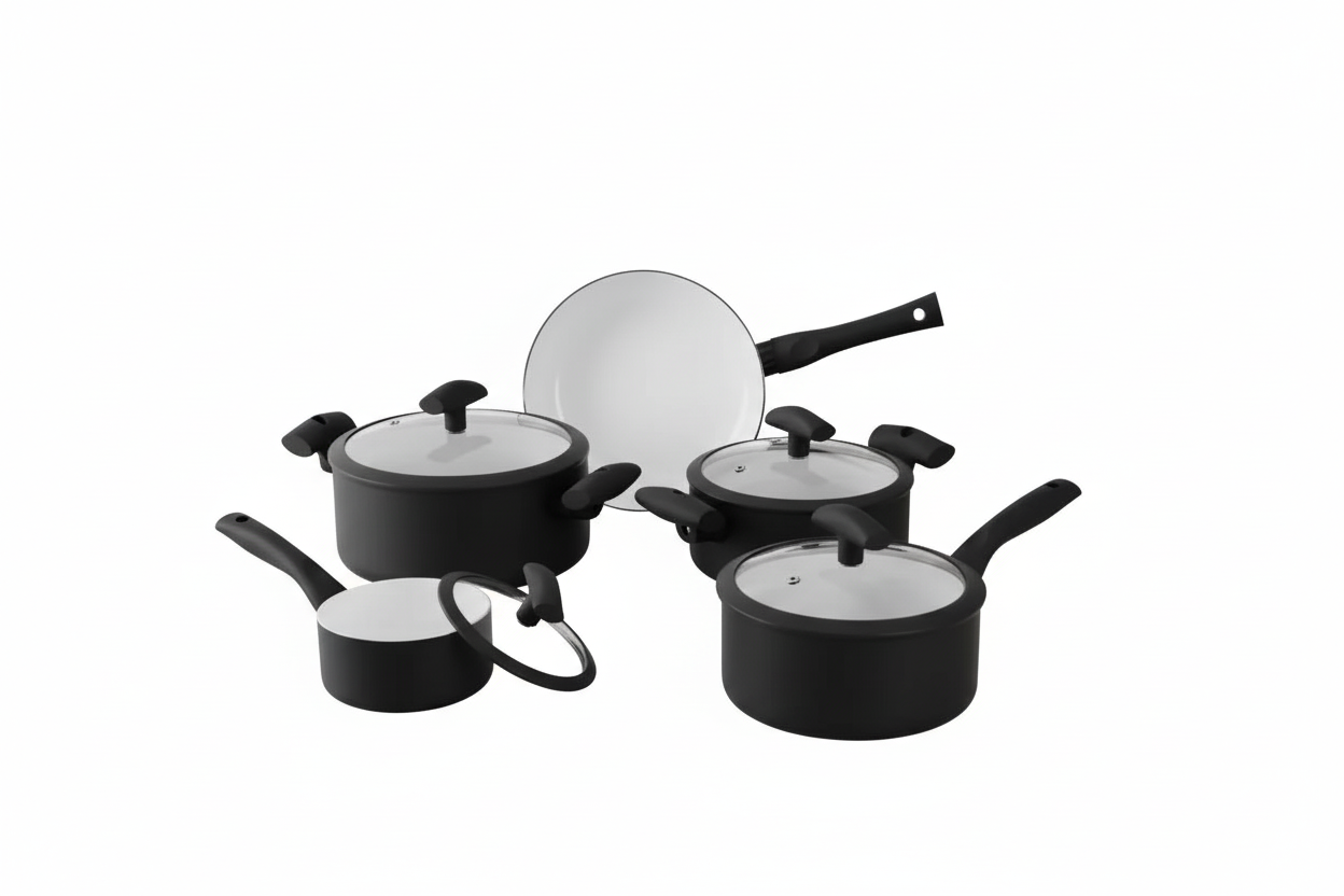 Jogo de Panelas Soft Touch Hercules Antiaderente 5Pçs Preta PA30000-5PPR - Loja Do Thor