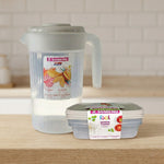 Kit Jarra 2L + 3 Potes 1,8L Cinza Sanremo