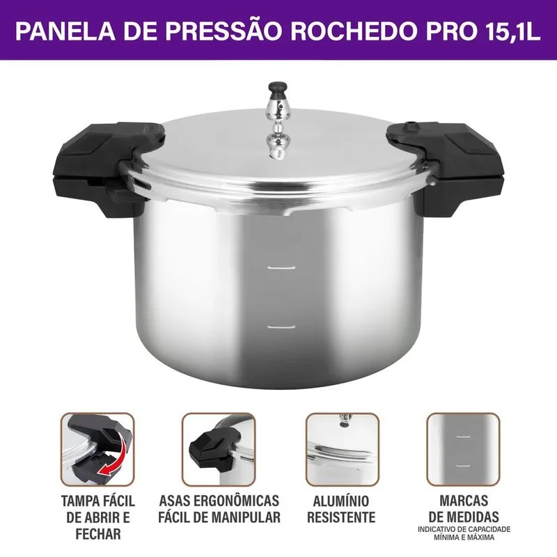 Panela de Pressão de Alta Capacidade Rochedo Pro 15L
