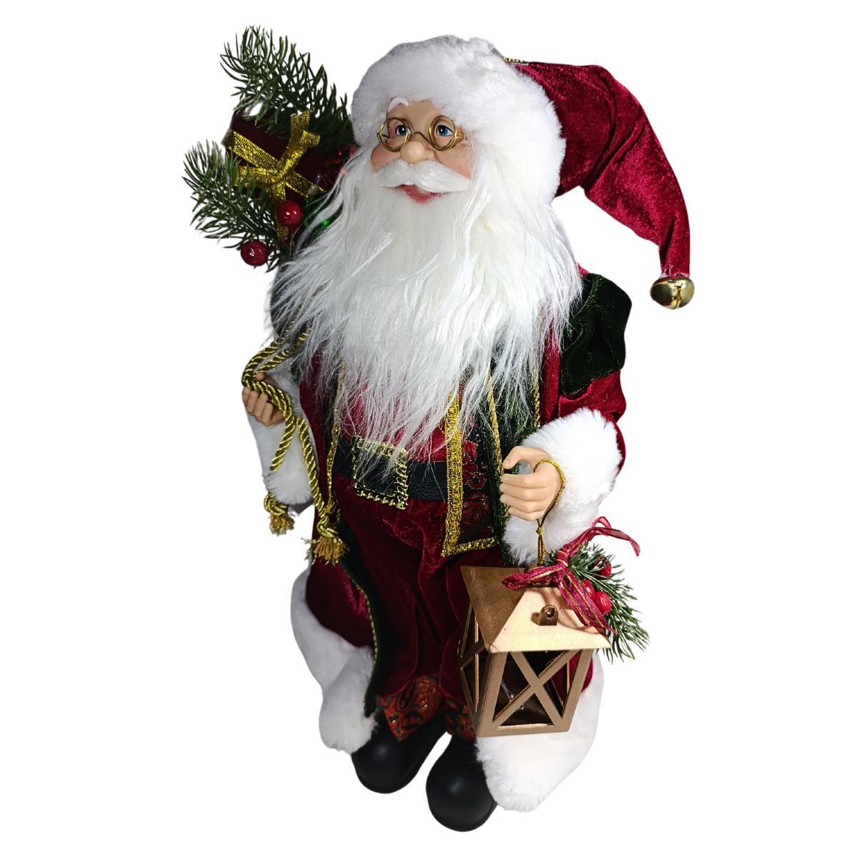 Papai Noel Em Pe Vermelho e Verde 45cm Florarte 80402001